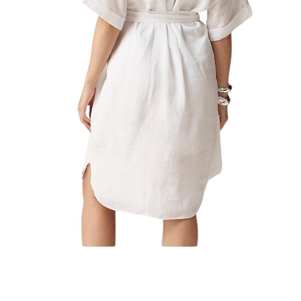 J.Crew Capitaine Shirtdress in Linen in White Color Size Large - Picture 2 of 14